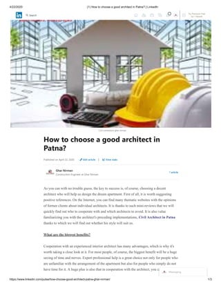 How to choose a good architect in patna