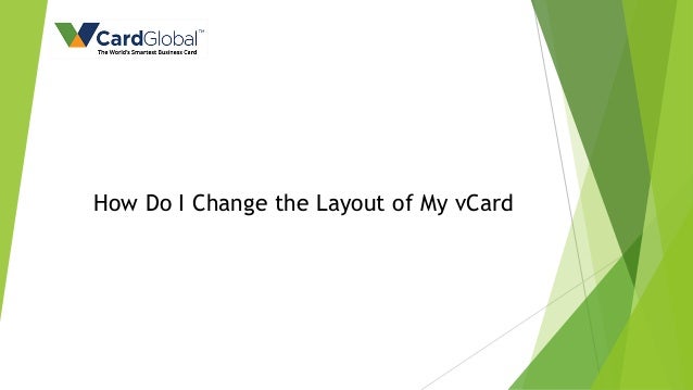 How To Choose A Layout For Your V Card In The Builder