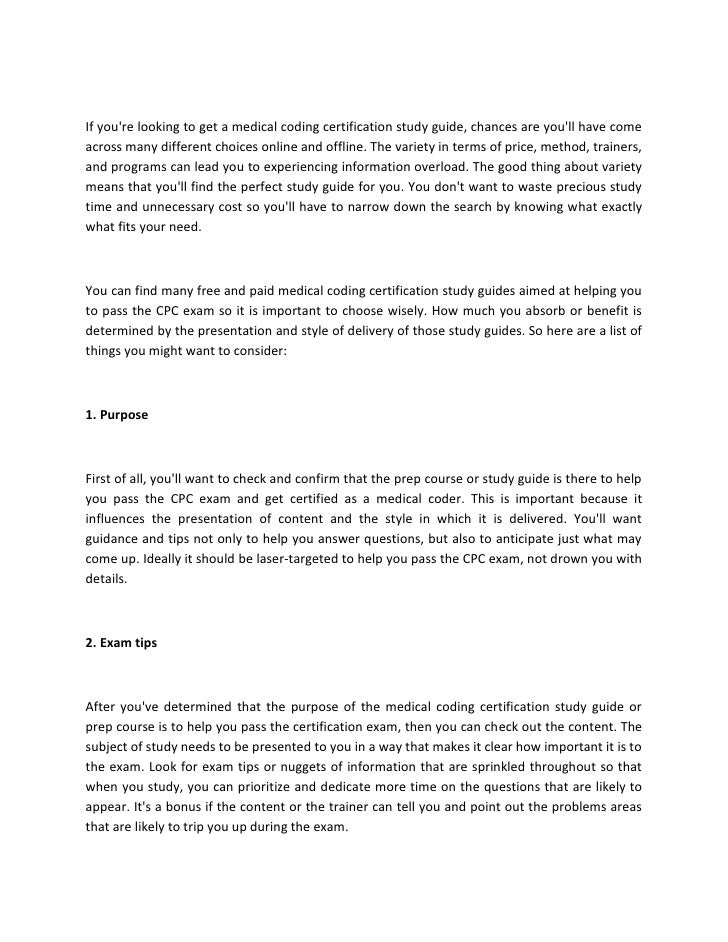 How to choose a medical coding certification study guide or prep course