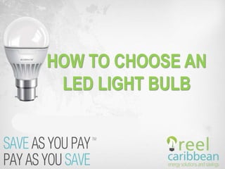 HOW TO CHOOSE AN
LED LIGHT BULB
 