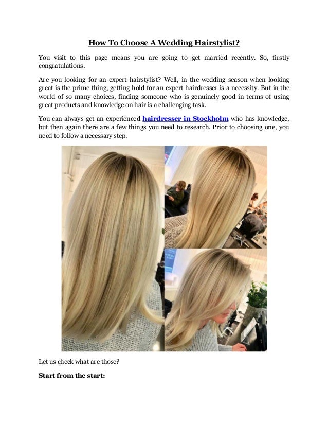 How To Choose A Wedding Hairstylist