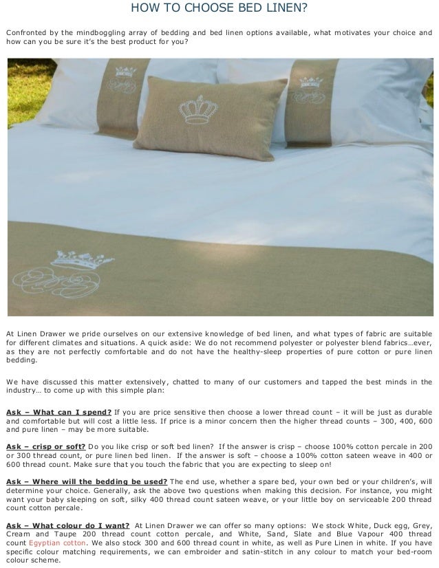 How To Choose Bed Linen