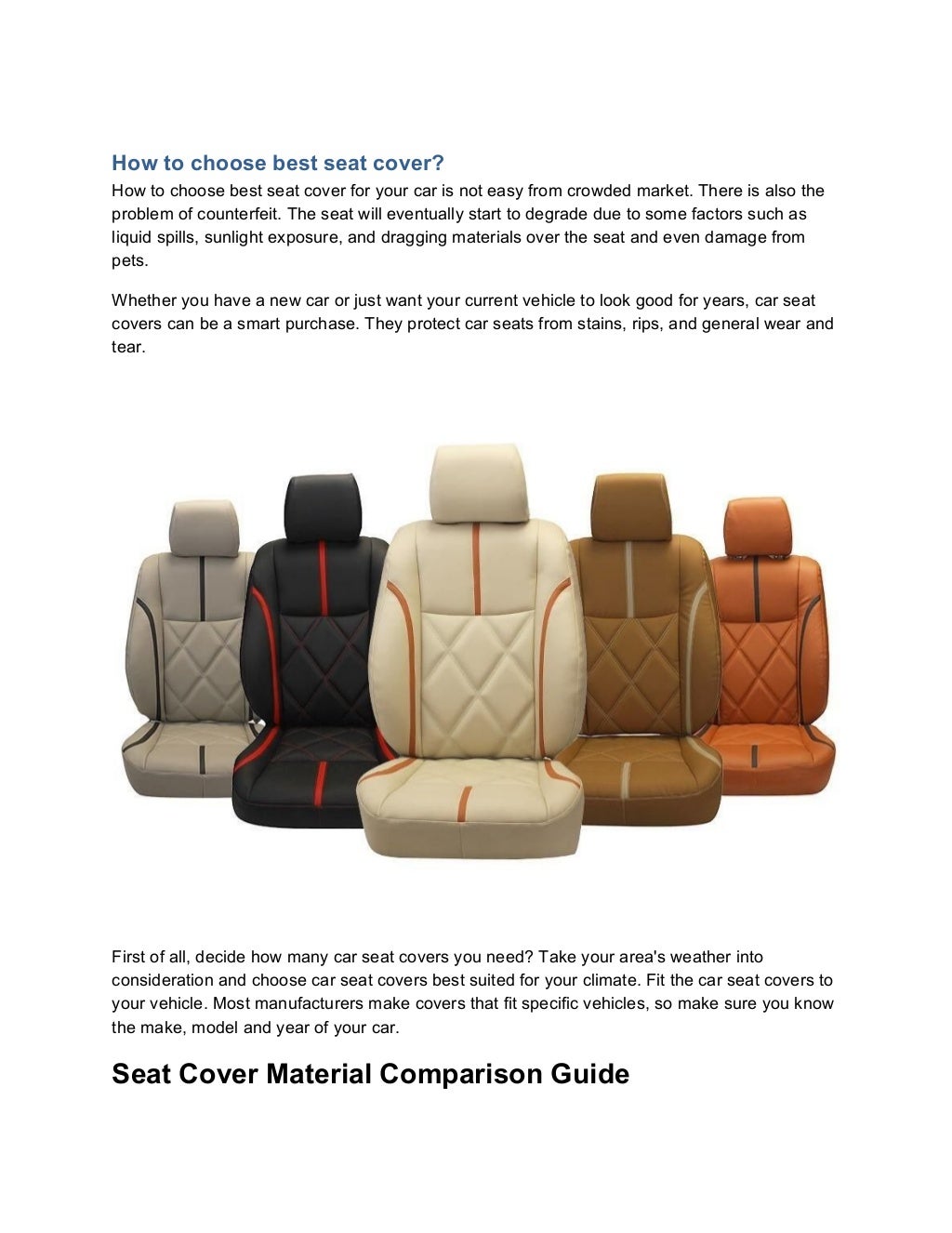 How to choose best seat cover