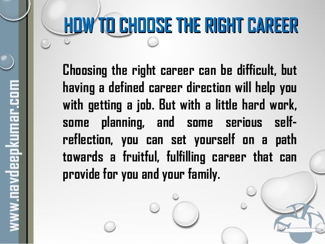 how to choose the right career