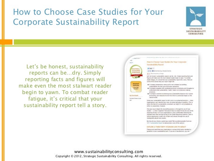sustainability report case study