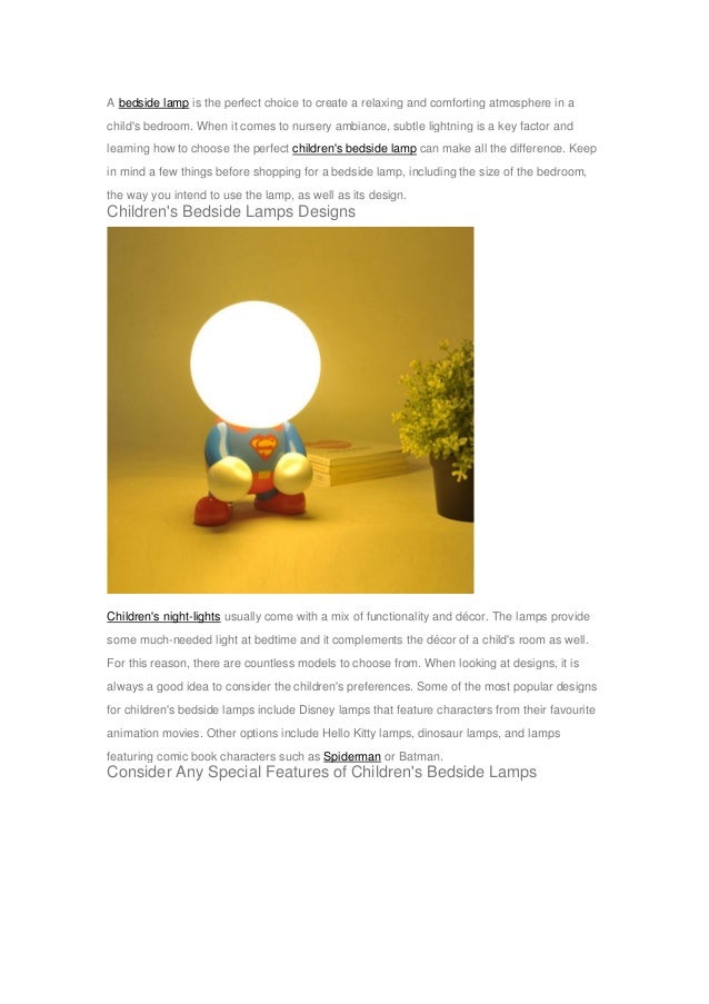 children's bedside lamps