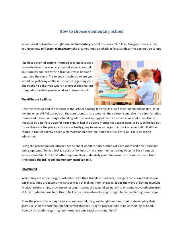 How to choose elementary school