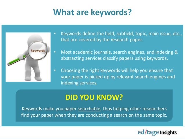 What is keywords in research paper