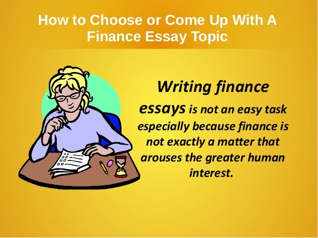 money and finance essay
