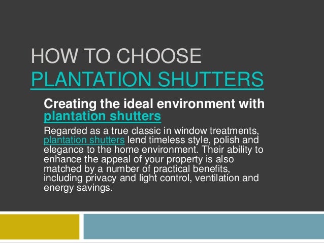 How To Choose Plantation Shutters