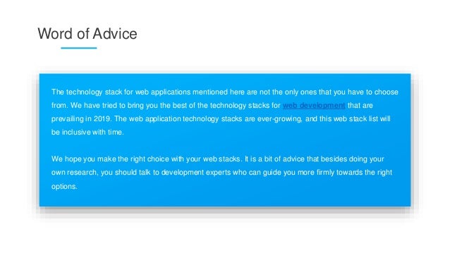 How To Choose Technology Stack For Web Application Development