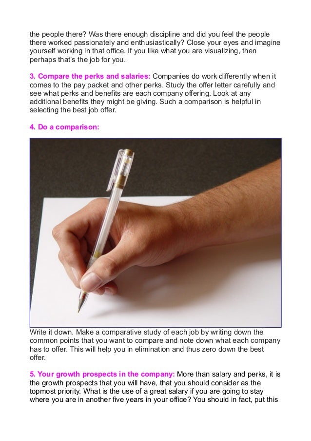 How to choose the best and the right job offer for you