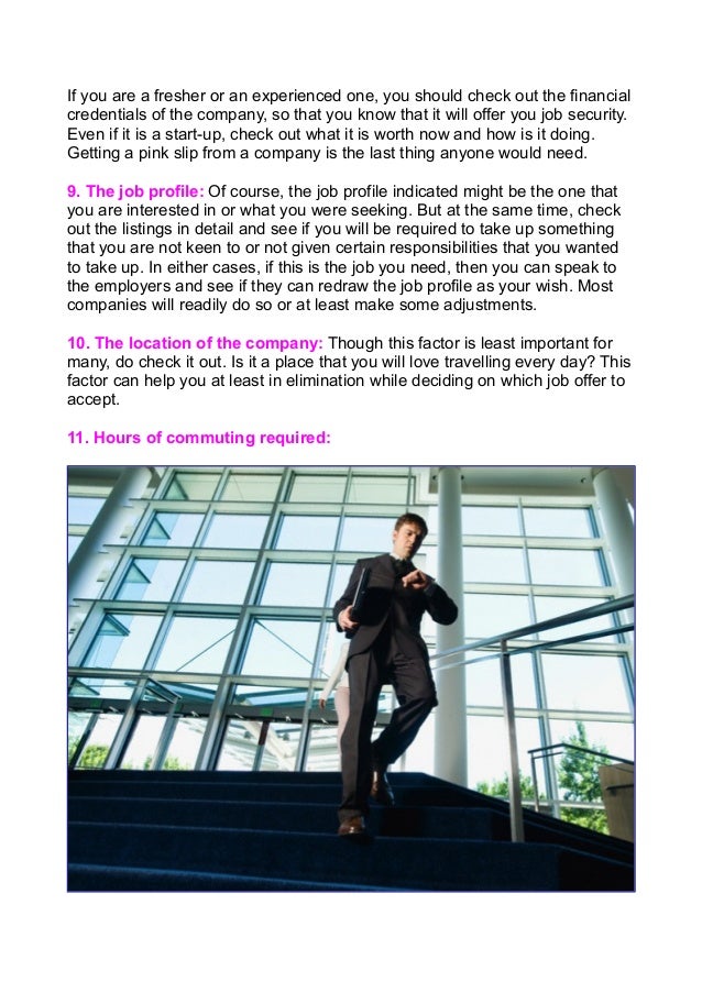 How to choose the best and the right job offer for you