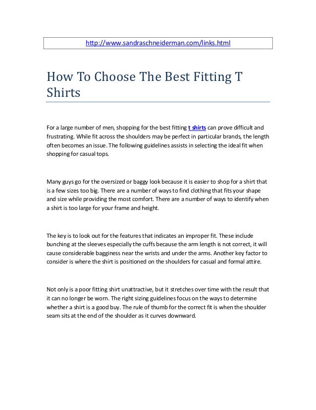 How to choose the best fitting t shirts