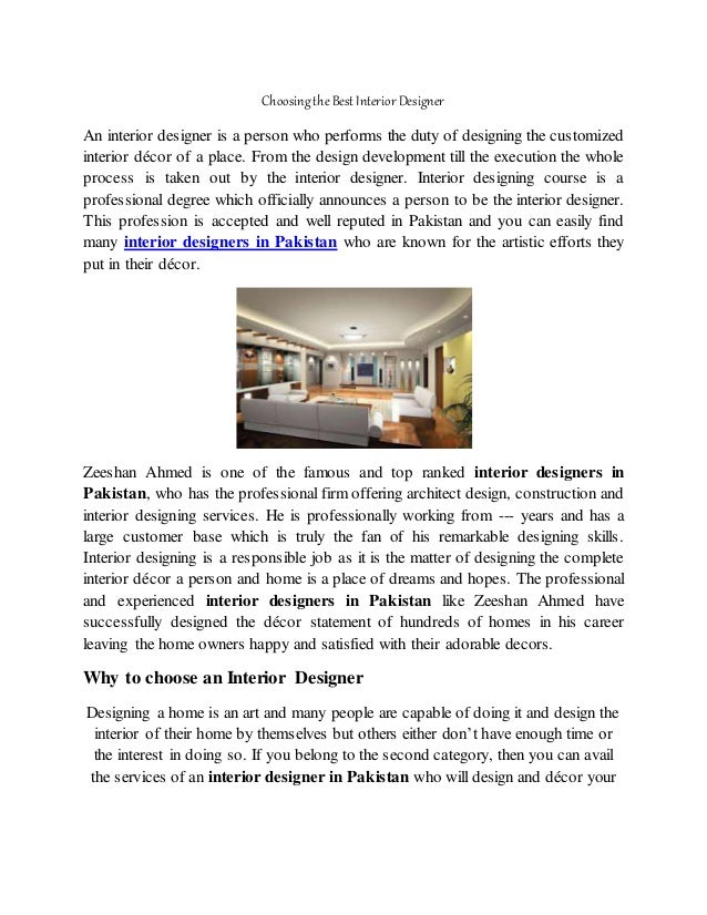 How to choose the best interior designer