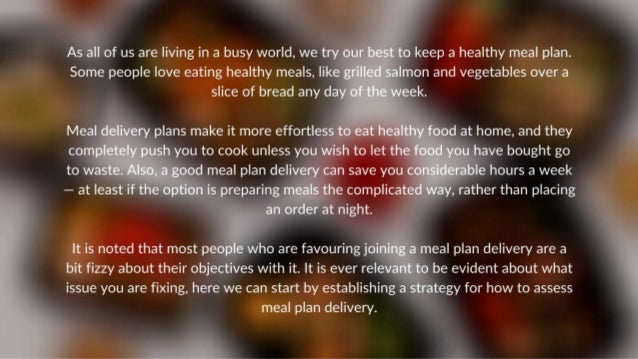 How to choose the best meal delivery plan