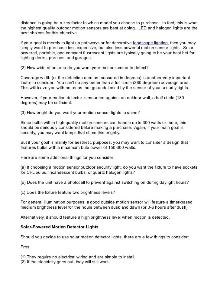 How to choose the best motion detector lights