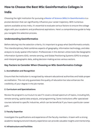 How to Choose the Best MSc Geoinformatics Colleges in India.pdf