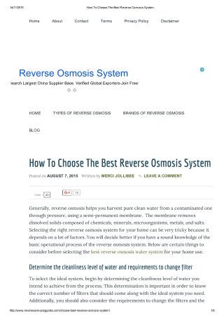 How to choose the best reverse osmosis system