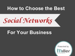 How to Choose the Best
For Your Business
Presented by
Social Networks
 
