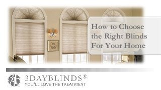 How to Choose
the Right Blinds
For Your Home

 