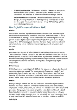 How to Choose the Right Digital Experience Platform (DXP) for Seamless ...