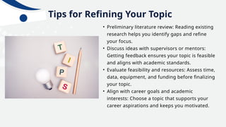 How to Choose the Right Dissertation Topic | PPT