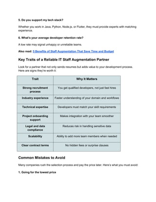 Choose Your IT Staff Augmentation Partner Smartly | PDF