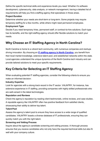 How to Choose the Right IT Staffing Agency in North Carolina for Your ...