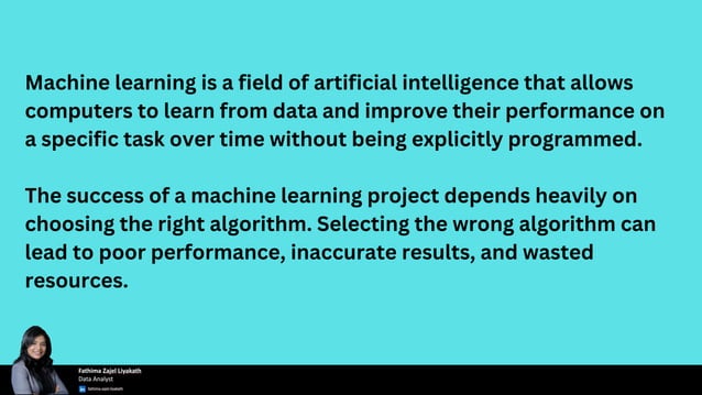 How to choose the right machine learning algorithm for your project | PPT
