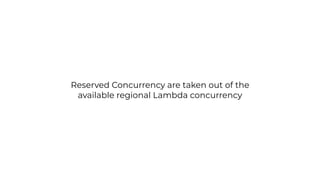 Reserved Concurrency are taken out of the
available regional Lambda concurrency
 