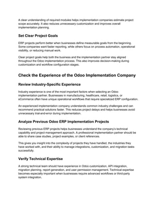 Choose the Right Odoo Implementation Partner for Your Business | PDF