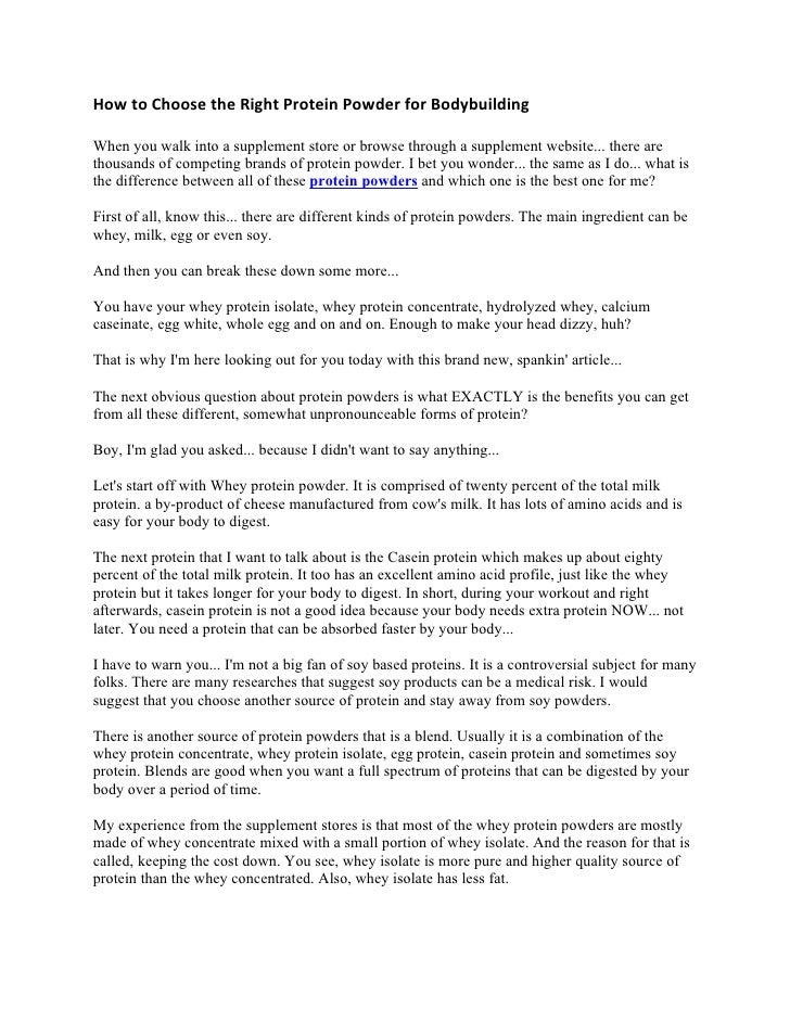 How To Choose The Right Protein Powder For Bodybuilding