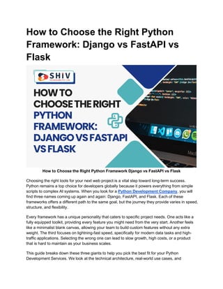 Choose the Right Python Framework for Your App | PDF