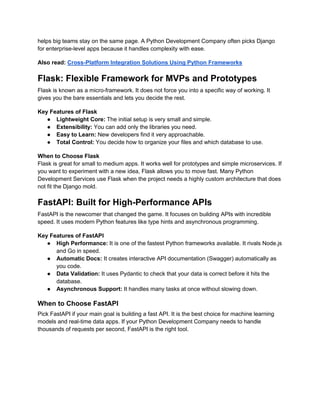Choose the Right Python Framework for Your App | PDF