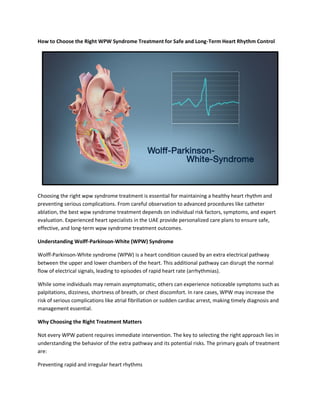 Wpw Risks How to Choose the Right WPW Syndrome Treatment for Safe and Long-Term ...