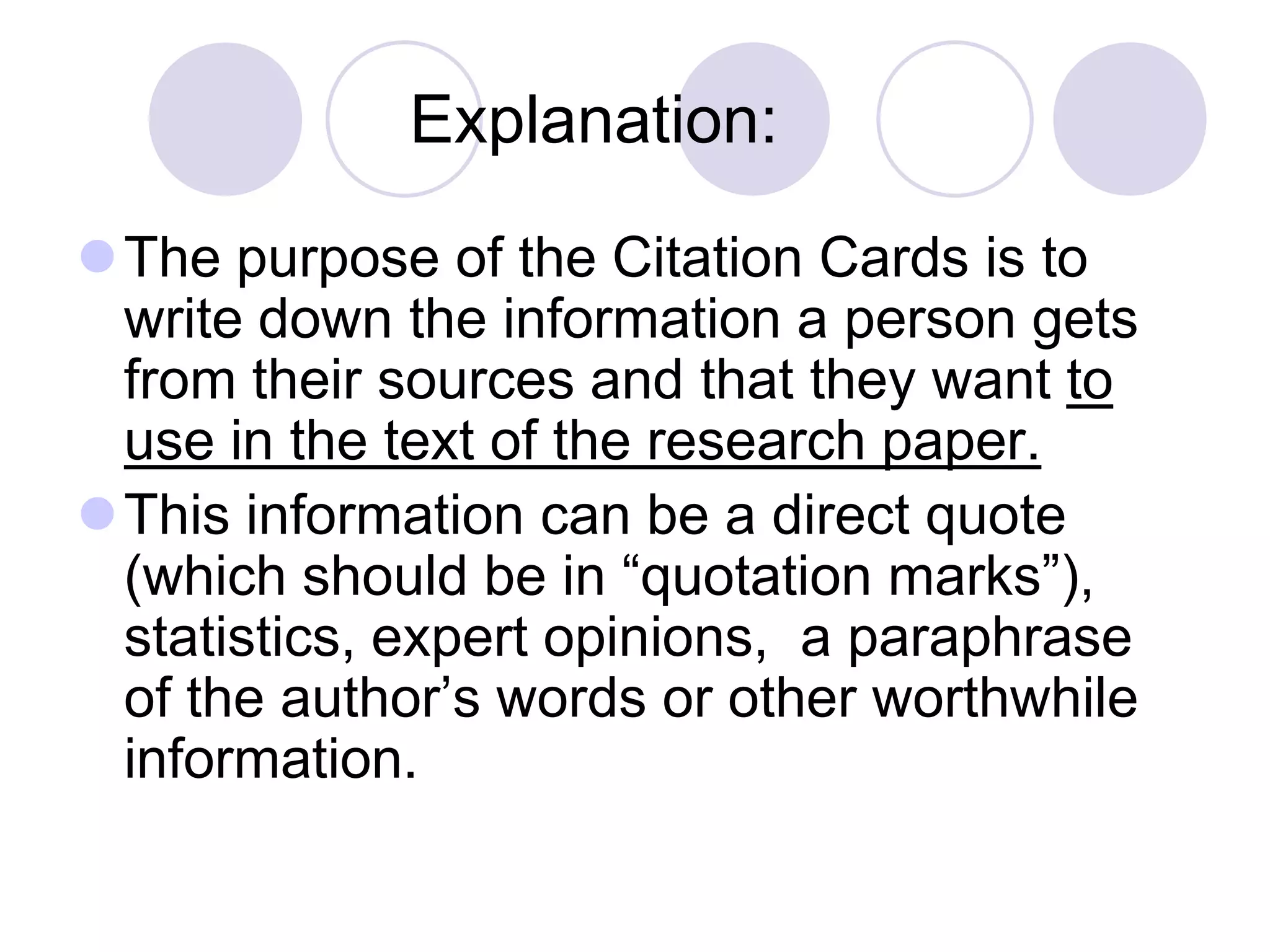 How to~ Citation Cards | PPTX
