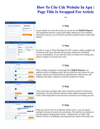 How To Cite Cdc Website In Apa Page Title Is Swapped For Article