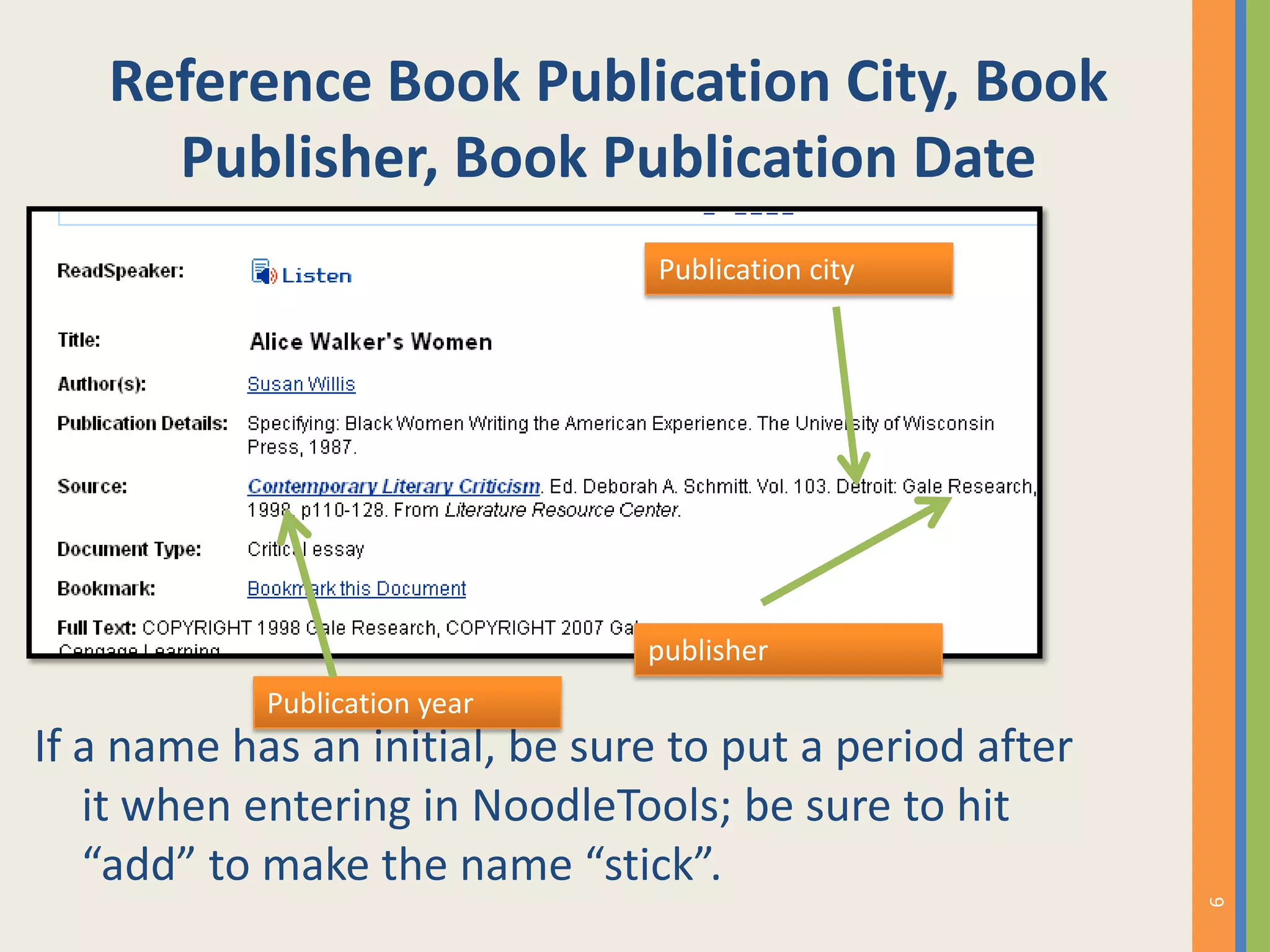 How To Cite a Reference Source from the GALE Literature Resource Center ...