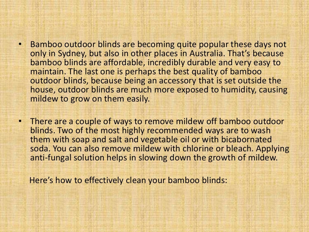How to Clean Bamboo Outdoor Blinds Designed for Sydney Homes