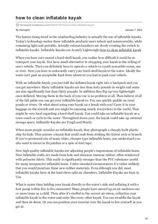 How to clean inflatable kayak