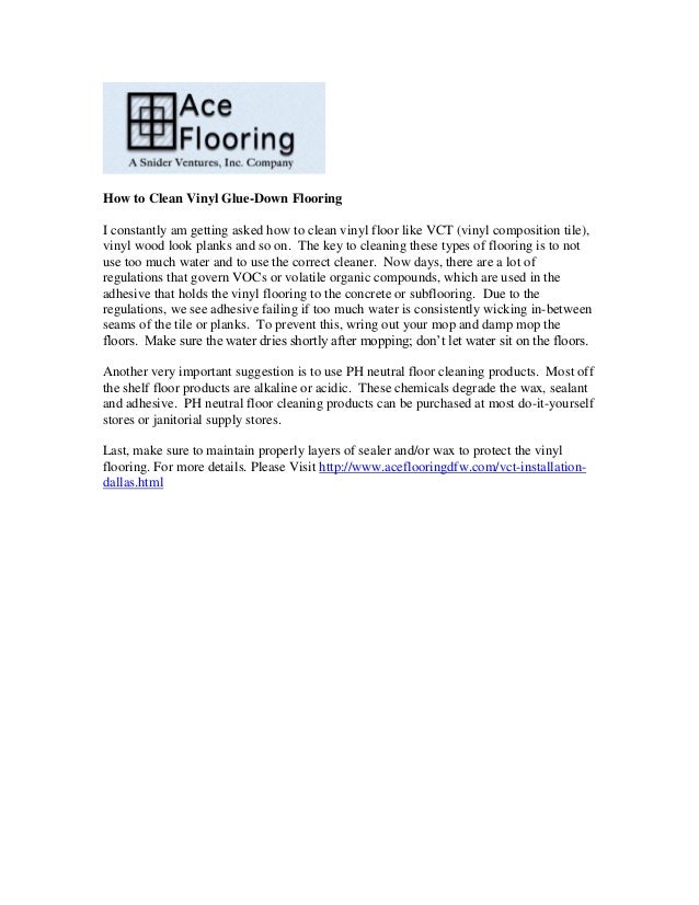 How To Clean Vinyl Glue Down Flooring