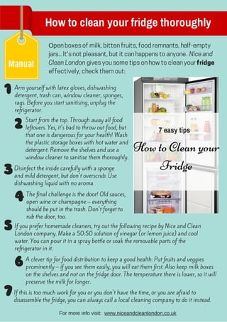 How to clean your fridge thoroughly 
Manual 
О

I 
 