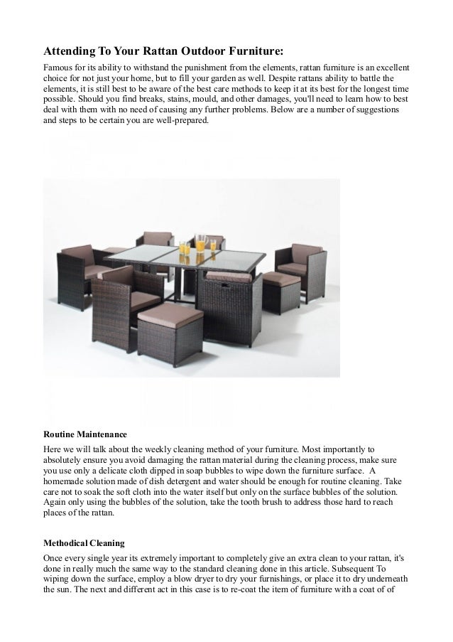 How to clean your rattan furniture pdf