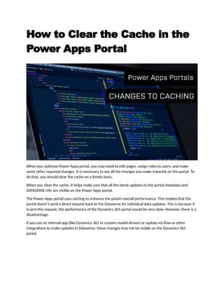 How to Clear the Cache in the Power Apps Portal.docx