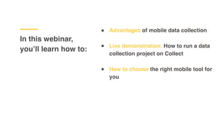 How to collect data using a mobile data collection tool | PDF