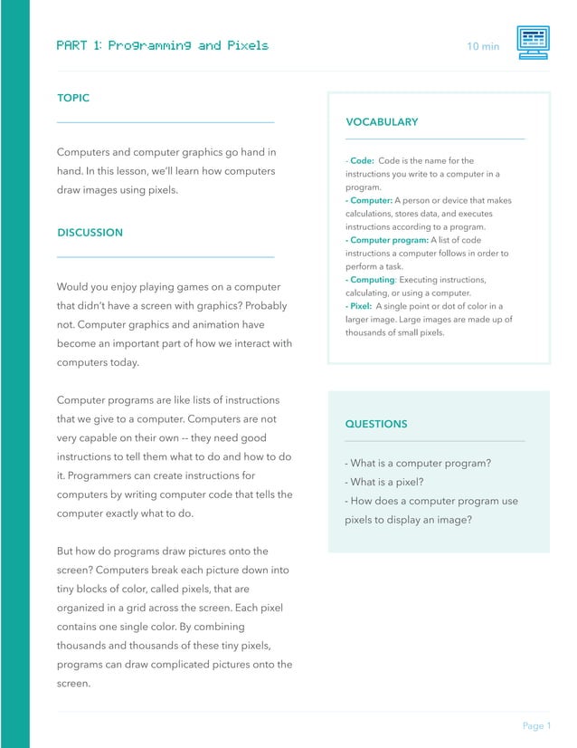 Coding - Pixel Art | PDF