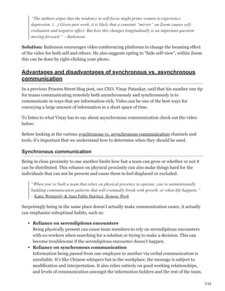 How to Combat Zoom Fatigue: Synchronous vs. Asynchronous Communication ...