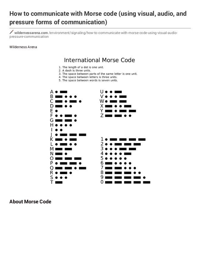 Morse Code Letter Chart