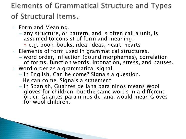 How to compare two grammatical structures
